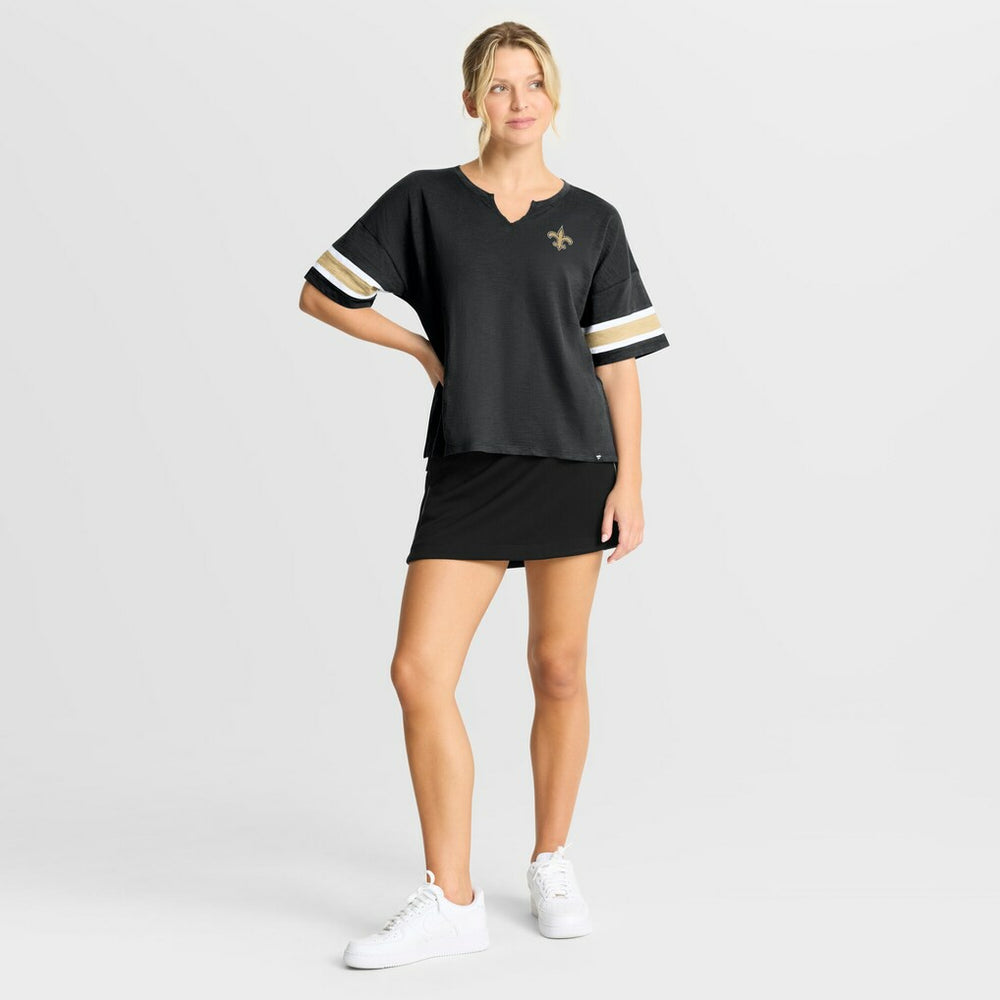 New Orleans Saints Women's Redzone Curl Route T-Shirt - Black T-shirts