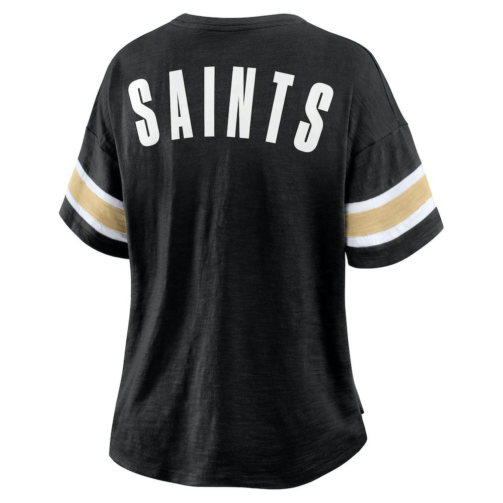New Orleans Saints Women's Redzone Curl Route T-Shirt - Black T-shirts
