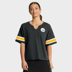Pittsburgh Steelers Women's Redzone Curl Route T-Shirt - Black T-shirts