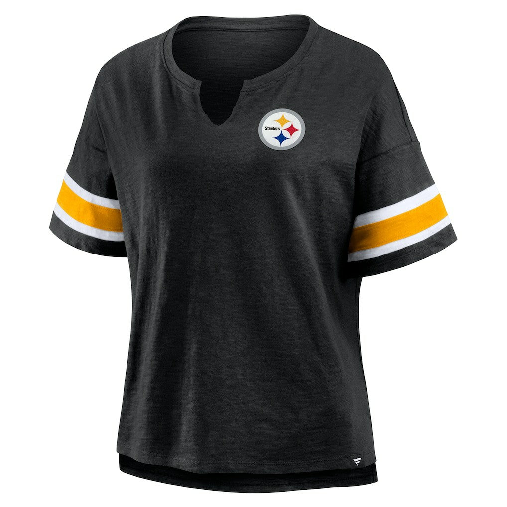 Pittsburgh Steelers Women's Redzone Curl Route T-Shirt - Black T-shirts