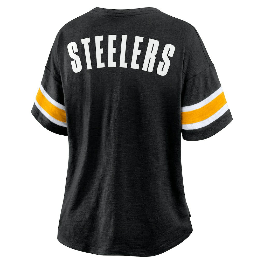 Pittsburgh Steelers Women's Redzone Curl Route T-Shirt - Black T-shirts