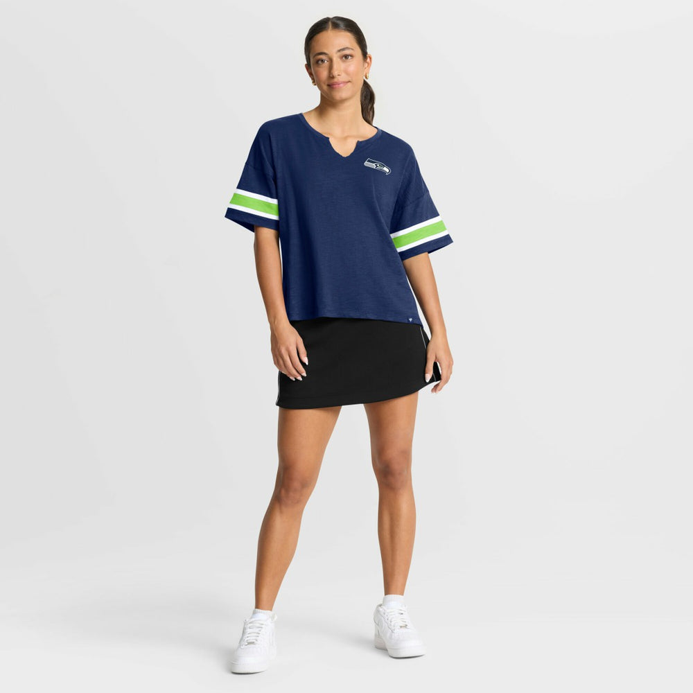 Seattle Seahawks Women's Redzone Curl Route T-Shirt - College Navy T-shirts