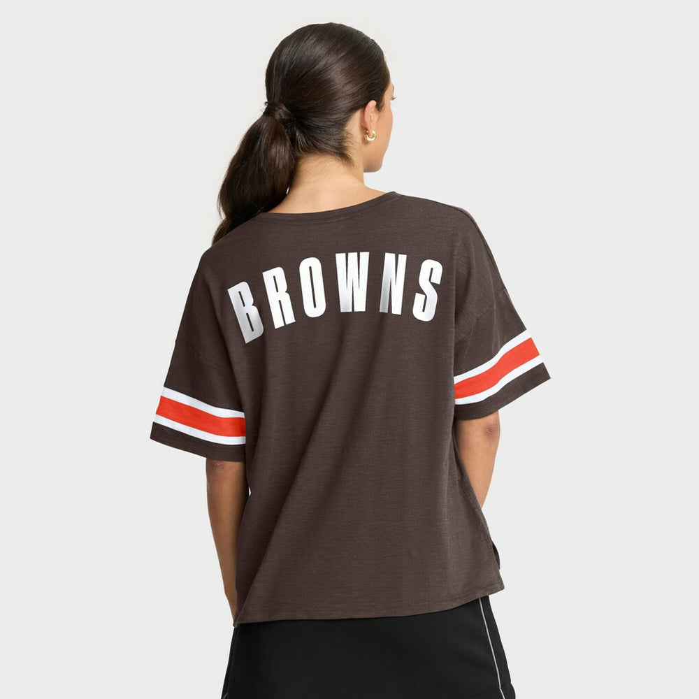 Cleveland Browns Women's Redzone Curl Route T-Shirt - Brown T-shirts