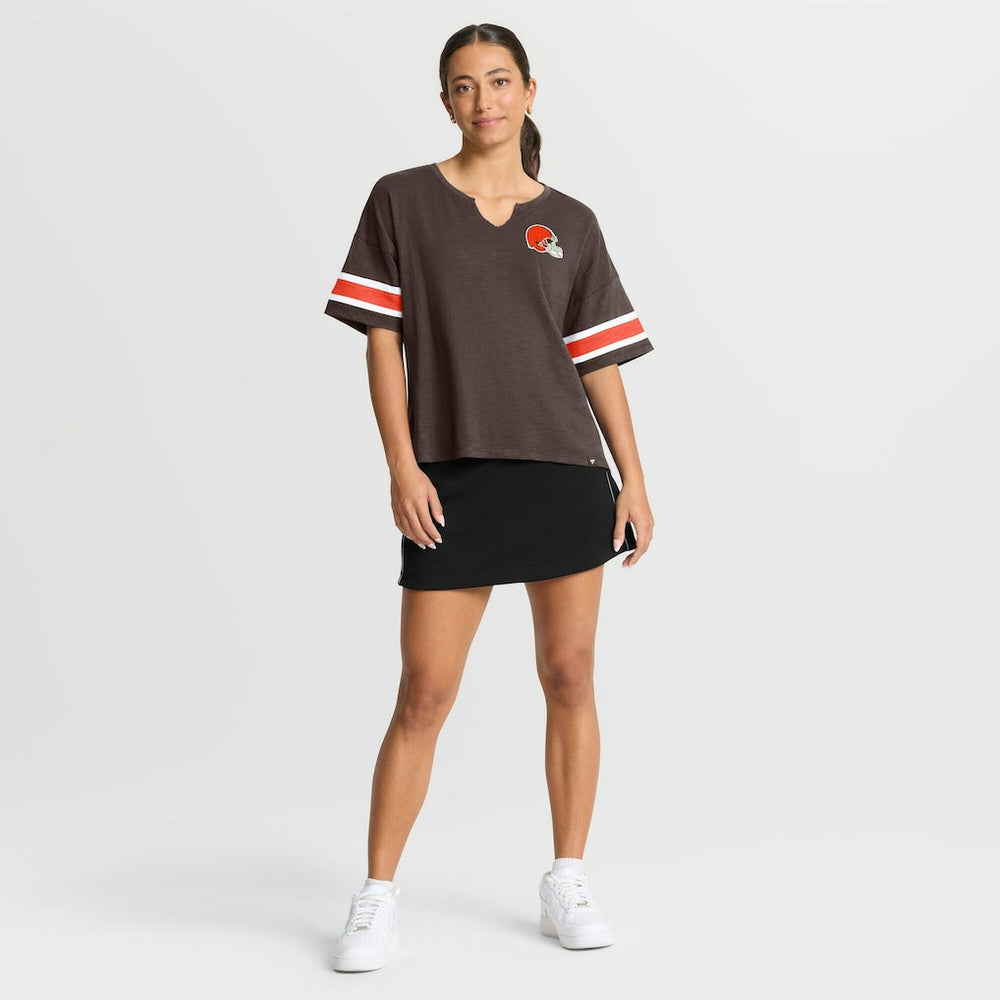 Cleveland Browns Women's Redzone Curl Route T-Shirt - Brown T-shirts