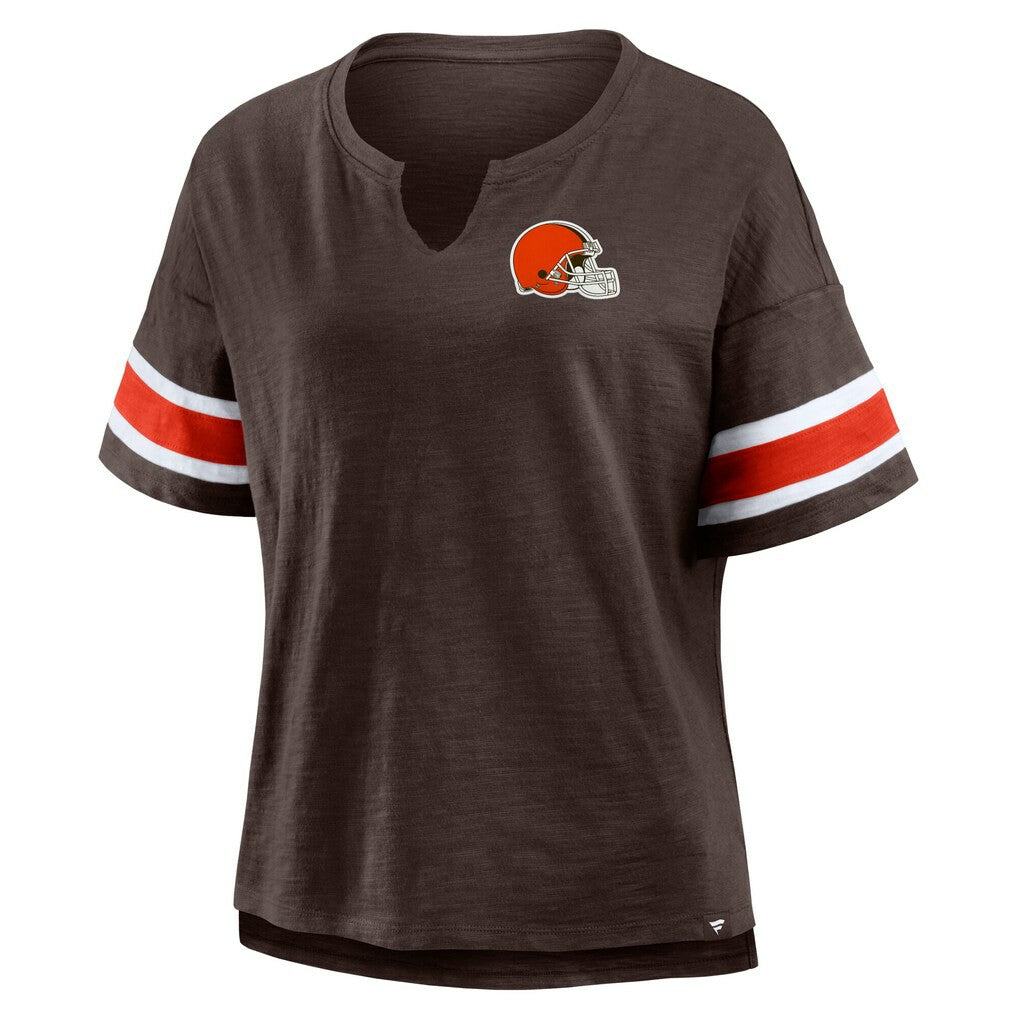Cleveland Browns Women's Redzone Curl Route T-Shirt - Brown T-shirts
