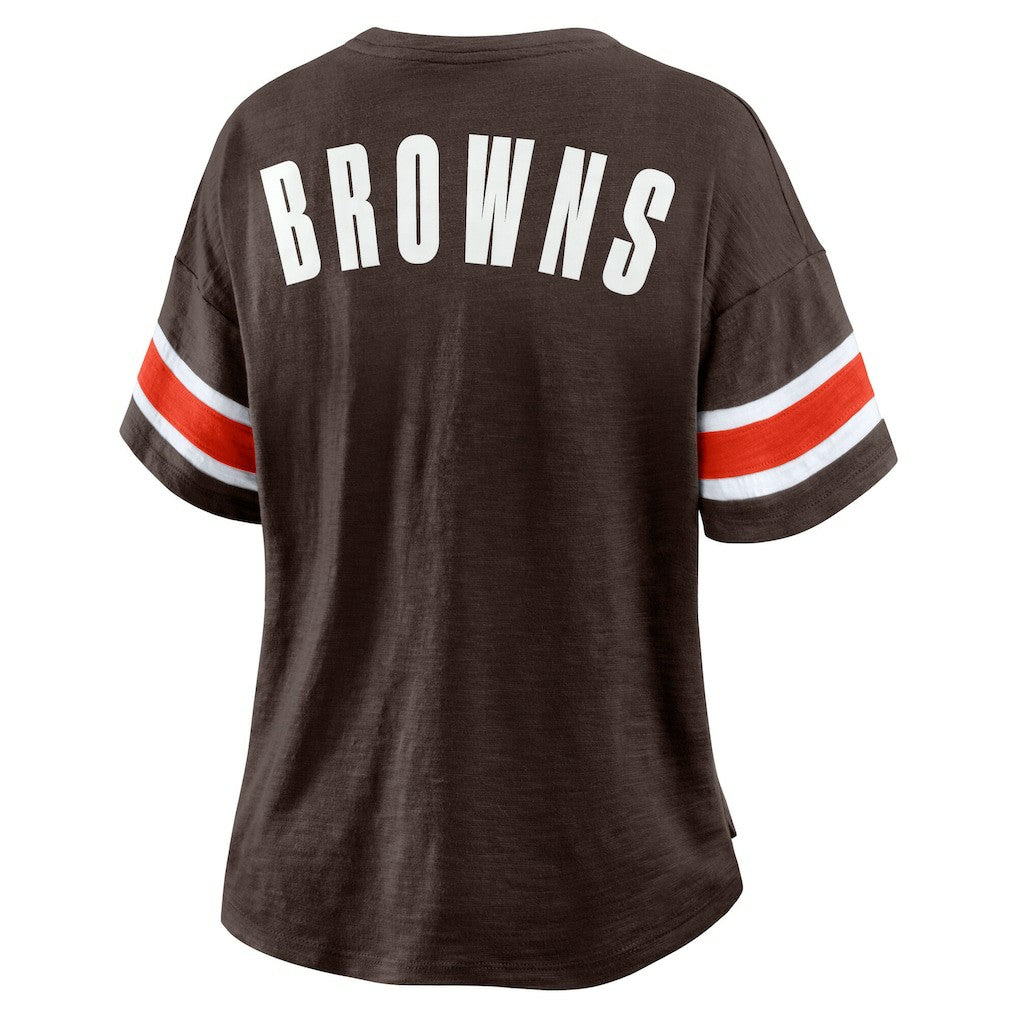 Cleveland Browns Women's Redzone Curl Route T-Shirt - Brown T-shirts