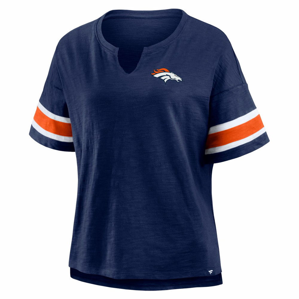 Denver Broncos Women's Redzone Curl Route T-Shirt - Navy T-shirts