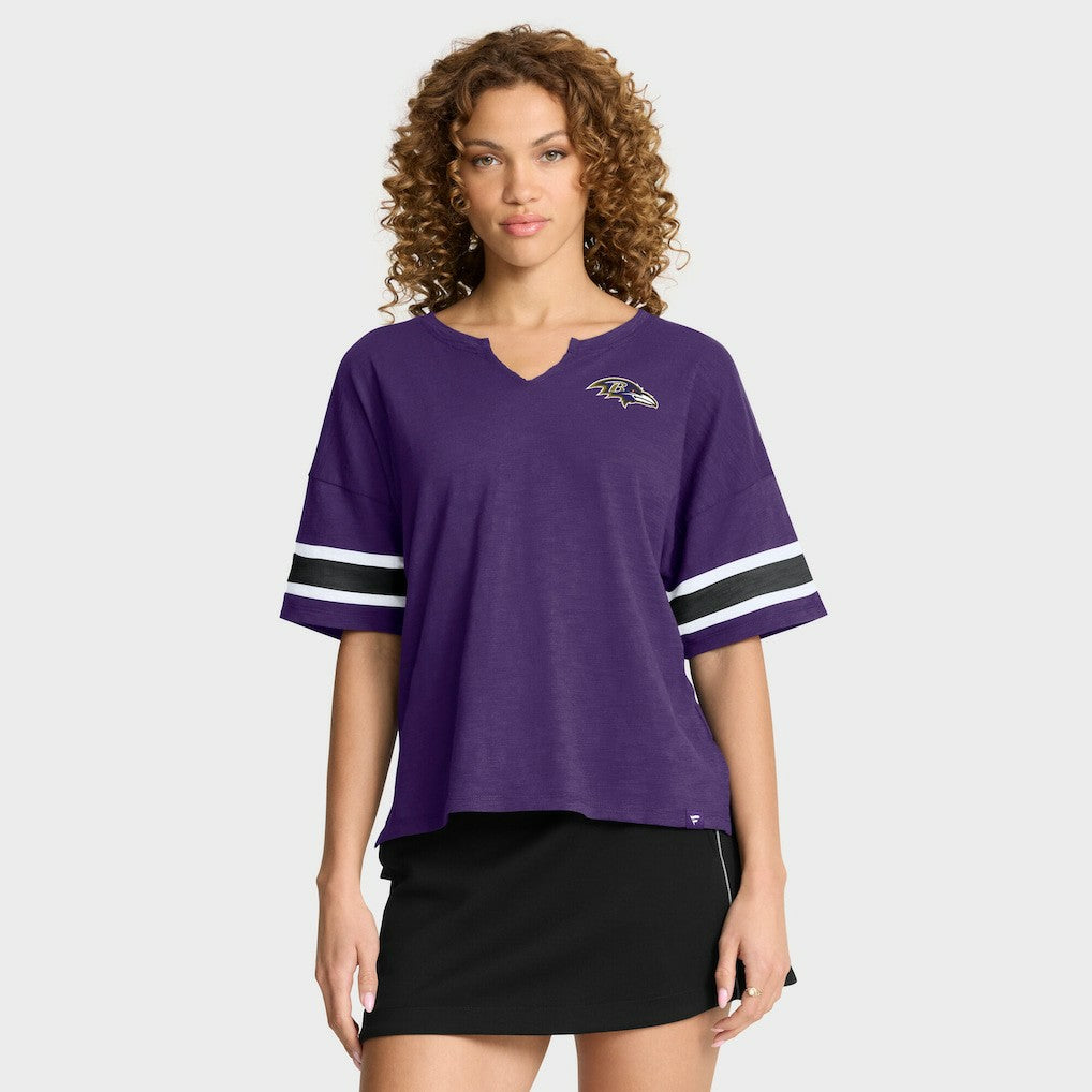 Baltimore Ravens Women's Redzone Curl Route T-Shirt - Purple T-shirts