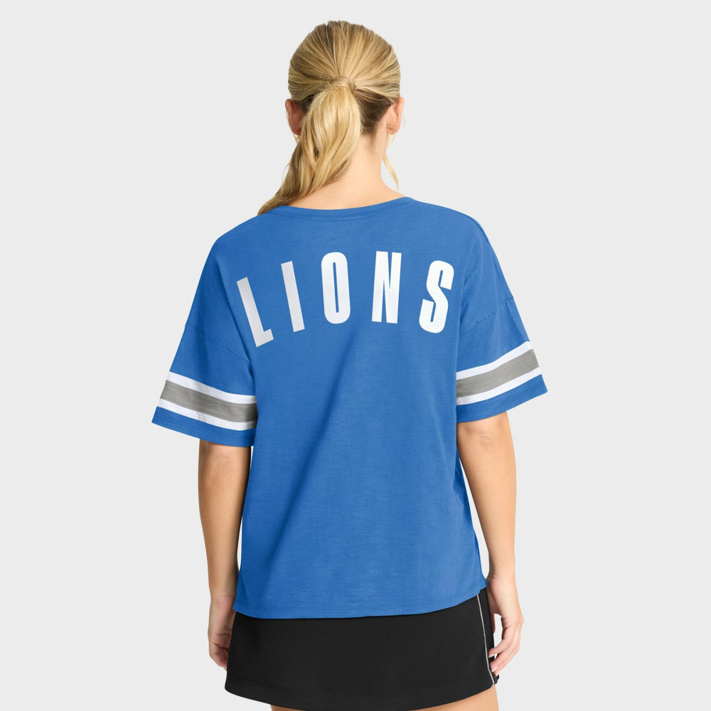 Detroit Lions Women's Redzone Curl Route T-Shirt - Blue T-shirts