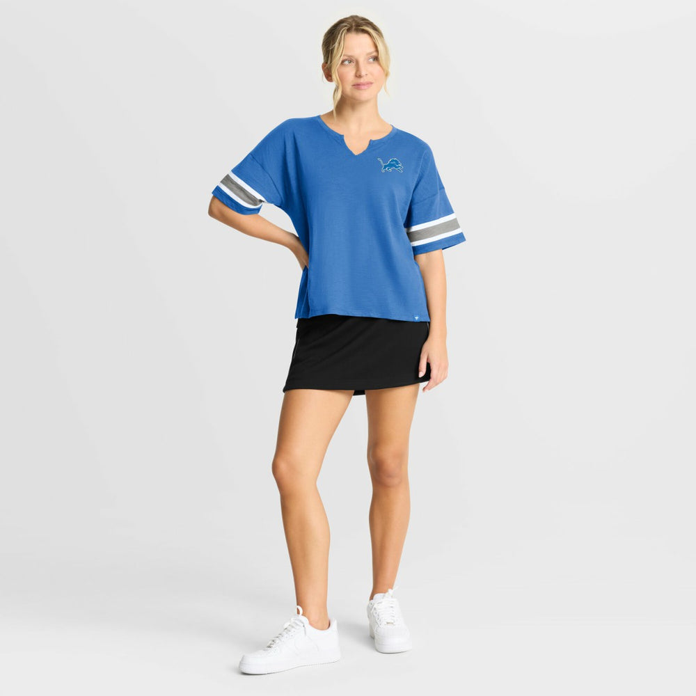 Detroit Lions Women's Redzone Curl Route T-Shirt - Blue T-shirts