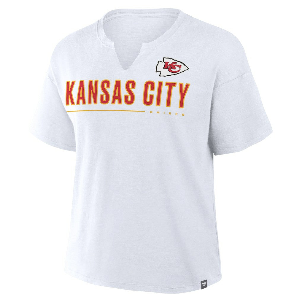 Kansas City Chiefs Women's Redzone Slub Boxy T-Shirt - White T-shirts