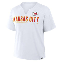 Kansas City Chiefs Women's Redzone Slub Boxy T-Shirt - White T-shirts