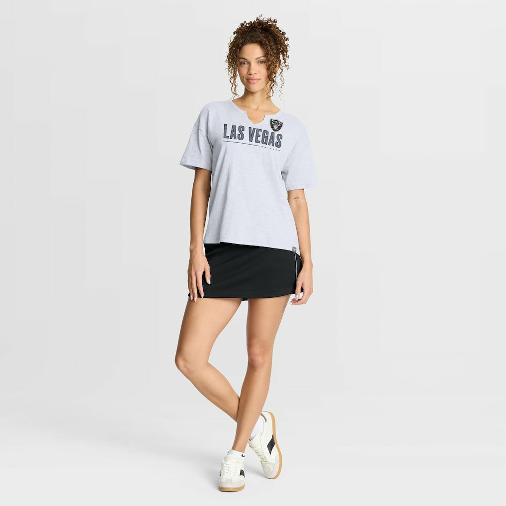 Las Vegas Raiders Women's Redzone Slub Boxy T-Shirt - White T-shirts