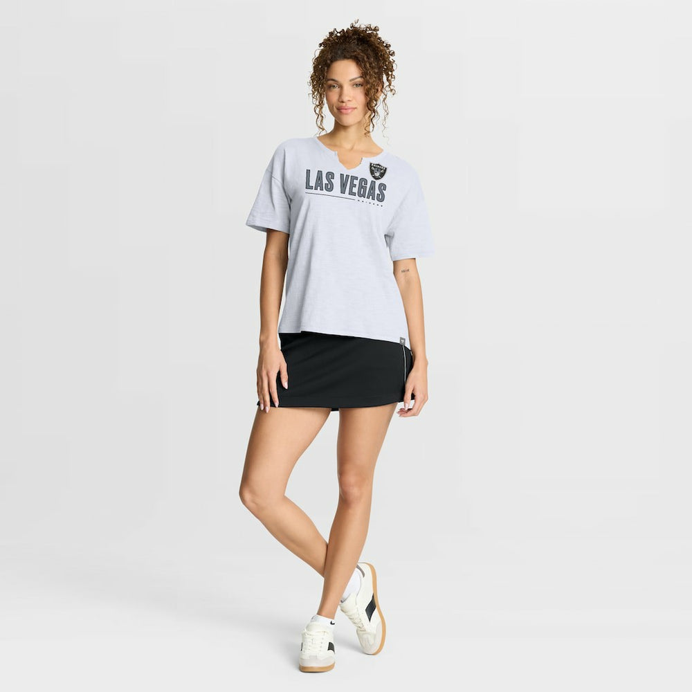 Las Vegas Raiders Women's Redzone Slub Boxy T-Shirt - White T-shirts