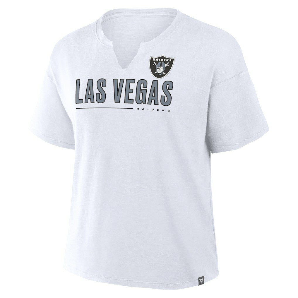 Las Vegas Raiders Women's Redzone Slub Boxy T-Shirt - White T-shirts
