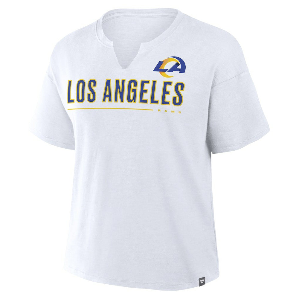Los Angeles Rams Women's Redzone Slub Boxy T-Shirt - White T-shirts