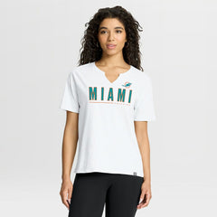 Miami Dolphins Women's Redzone Slub Boxy T-Shirt - White T-shirts