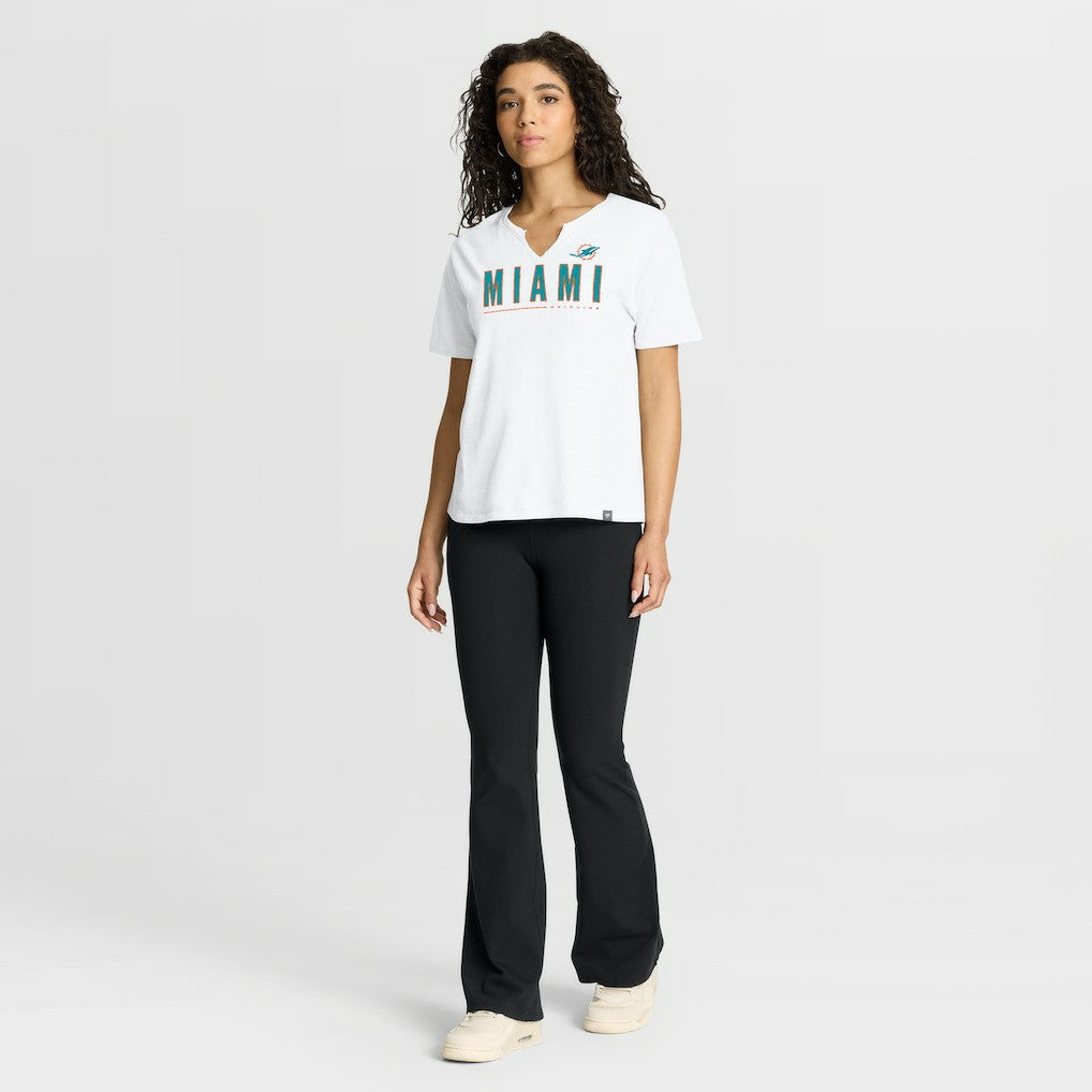 Miami Dolphins Women's Redzone Slub Boxy T-Shirt - White T-shirts