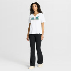 Miami Dolphins Women's Redzone Slub Boxy T-Shirt - White T-shirts