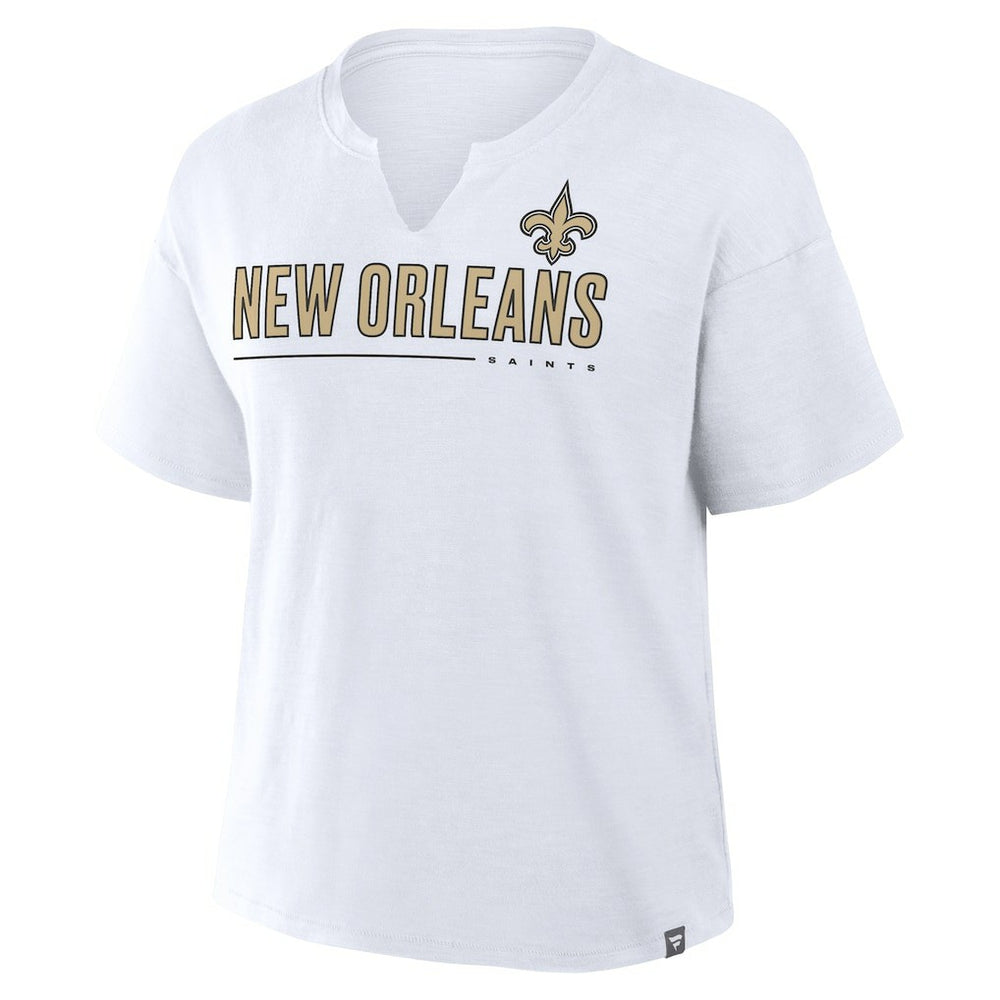 New Orleans Saints Women's Redzone Slub Boxy T-Shirt - White T-shirts