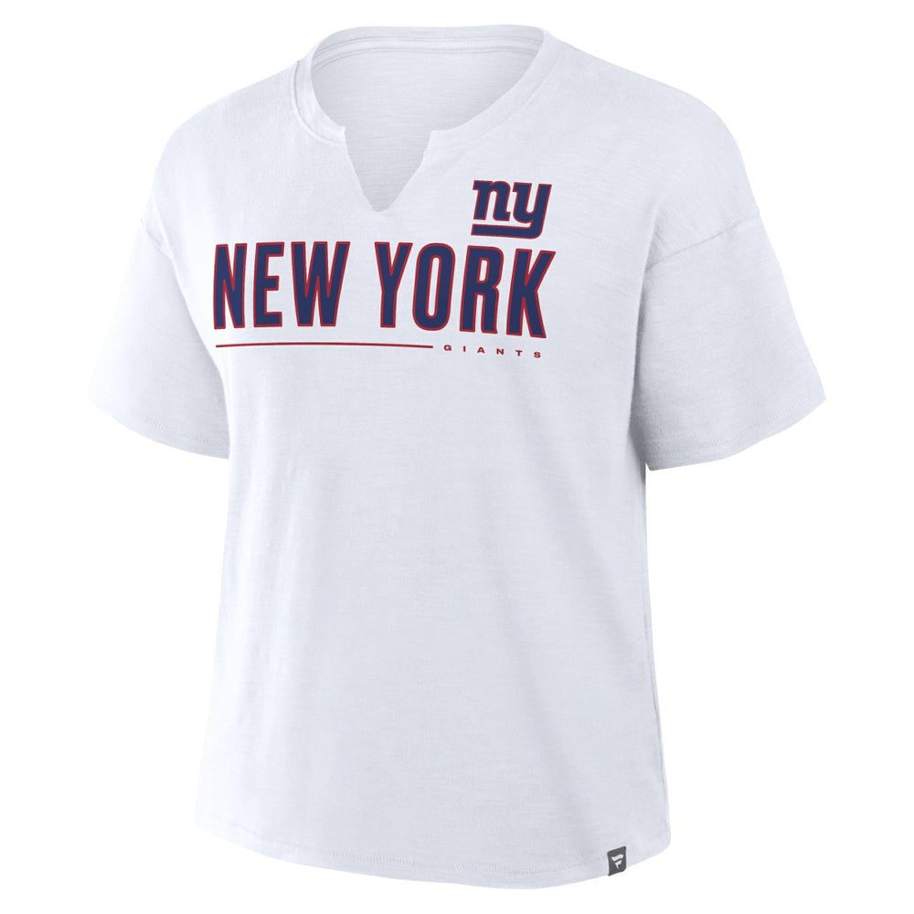 New York Giants Women's Redzone Slub Boxy T-Shirt - White T-shirts