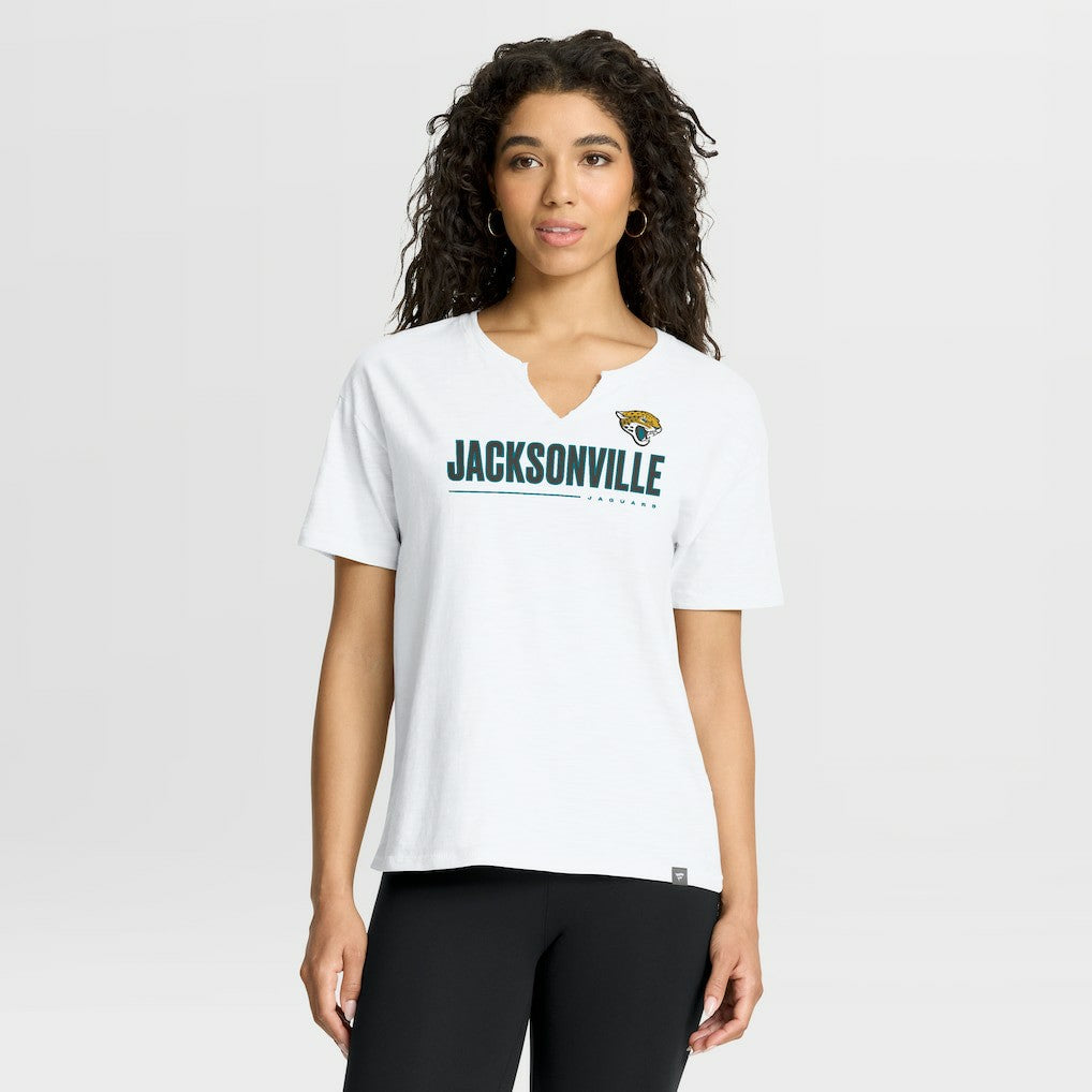Jacksonville Jaguars Women's Redzone Slub Boxy T-Shirt - White T-shirts