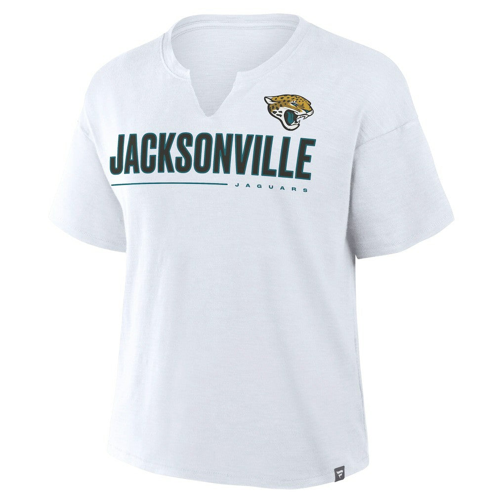 Jacksonville Jaguars Women's Redzone Slub Boxy T-Shirt - White T-shirts
