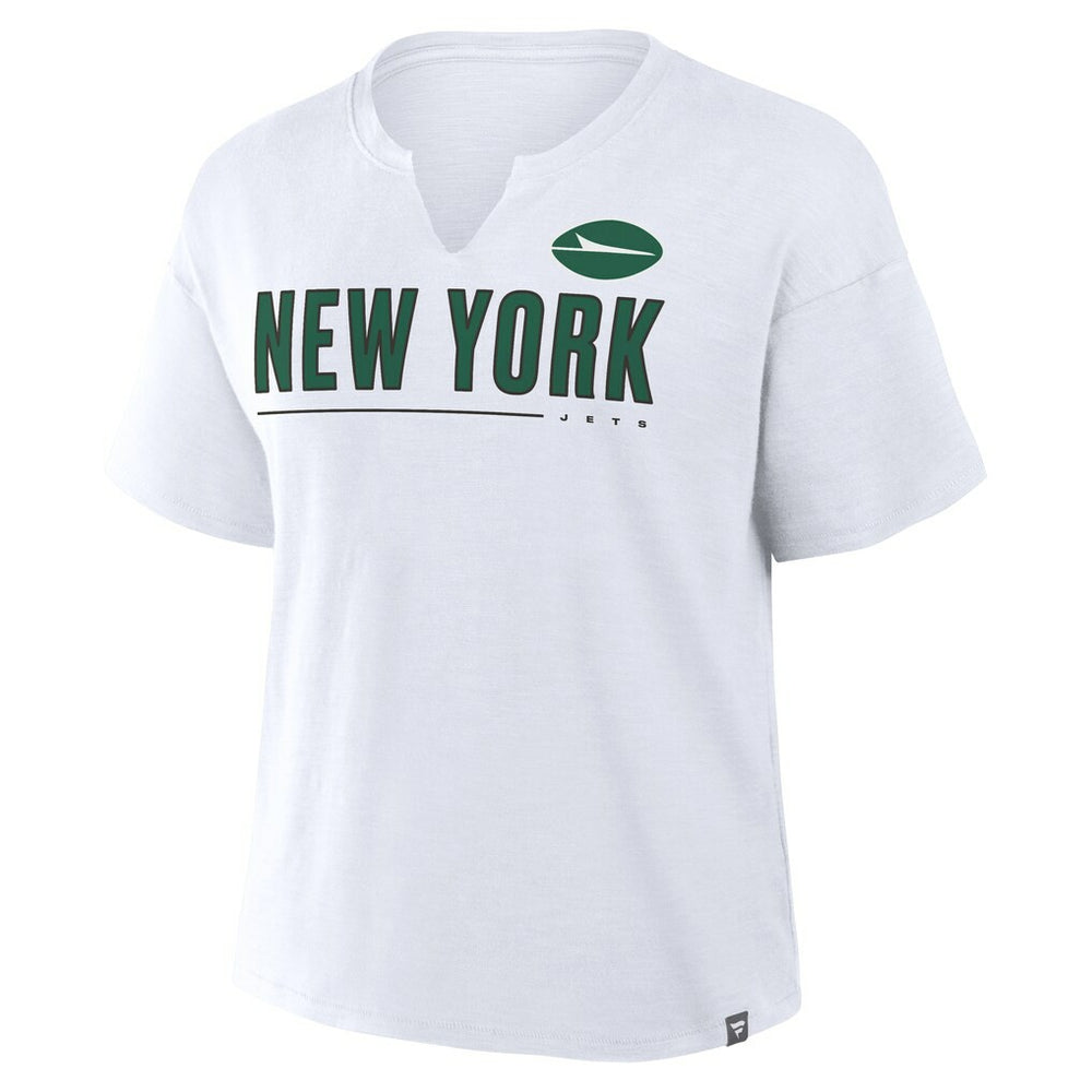 New York Jets Women's Redzone Slub Boxy T-Shirt - White T-shirts