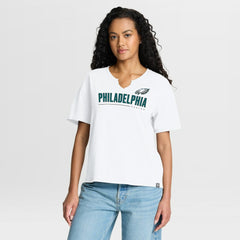 Philadelphia Eagles Women's Redzone Slub Boxy T-Shirt - White T-shirts
