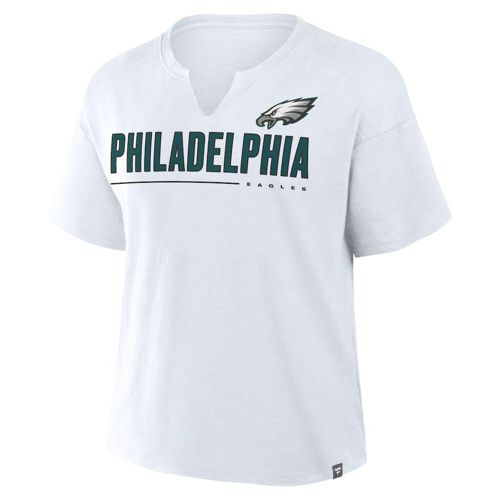 Philadelphia Eagles Women's Redzone Slub Boxy T-Shirt - White T-shirts