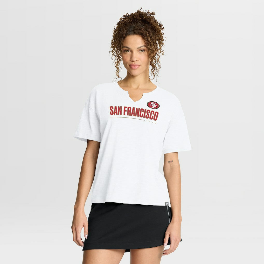 San Francisco 49ers Women's Redzone Slub Boxy T-Shirt - White T-shirts