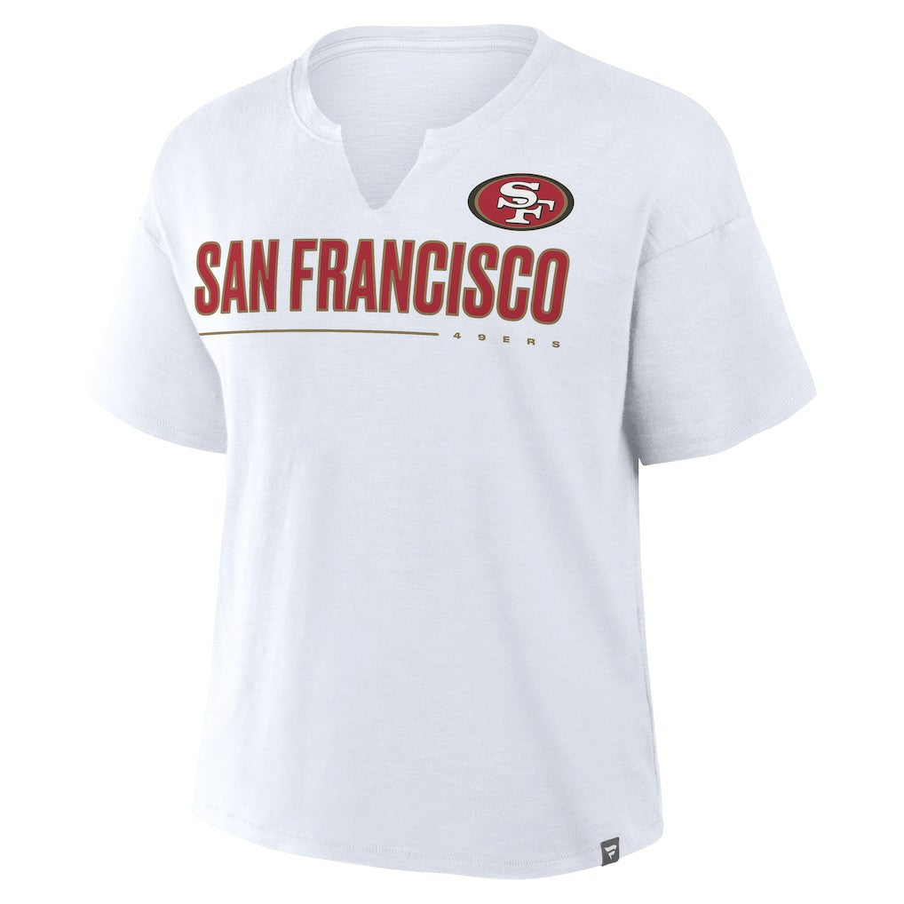 San Francisco 49ers Women's Redzone Slub Boxy T-Shirt - White T-shirts