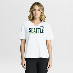 Seattle Seahawks Women's Redzone Slub Boxy T-Shirt - White T-shirts