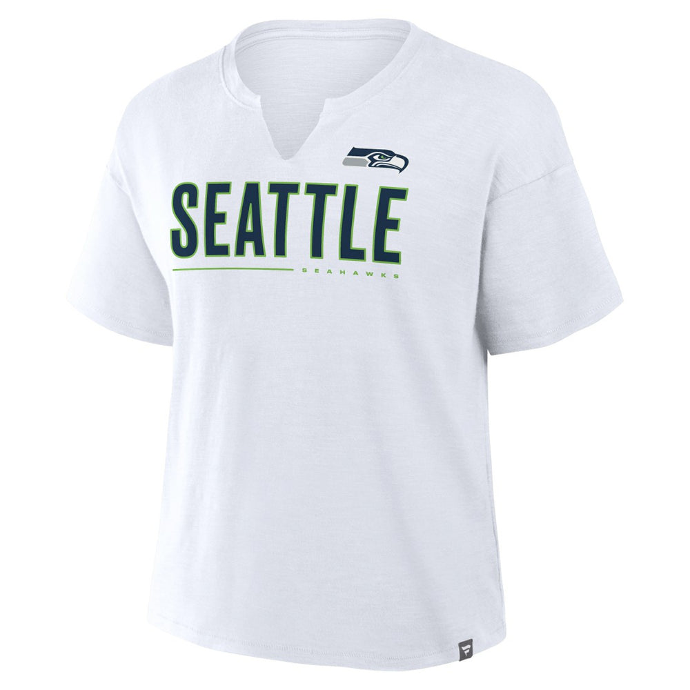 Seattle Seahawks Women's Redzone Slub Boxy T-Shirt - White T-shirts