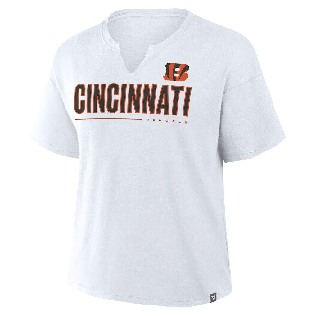 Cincinnati Bengals Women's Redzone Slub Boxy T-Shirt - White T-shirts