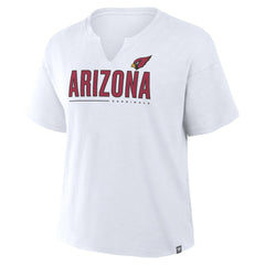 Arizona Cardinals Women's Redzone Slub Boxy T-Shirt - White T-shirts