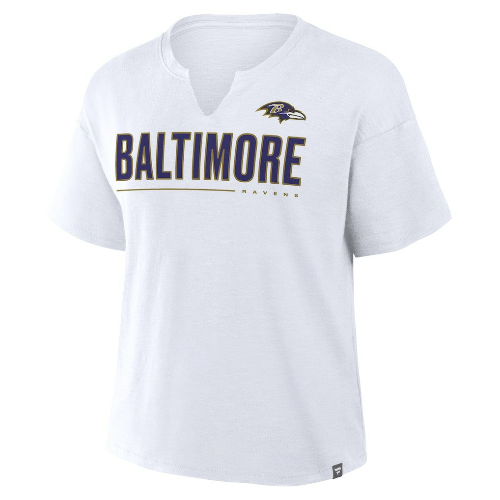 Baltimore Ravens Women's Redzone Slub Boxy T-Shirt - White T-shirts