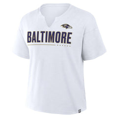 Baltimore Ravens Women's Redzone Slub Boxy T-Shirt - White T-shirts