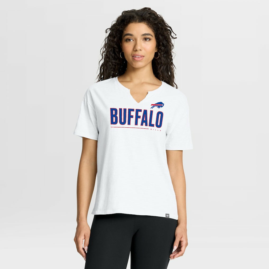 Buffalo Bills Women's Redzone Slub Boxy T-Shirt - White T-shirts