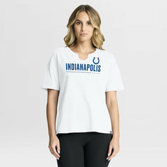 Indianapolis Colts Women's Redzone Slub Boxy T-Shirt - White T-shirts