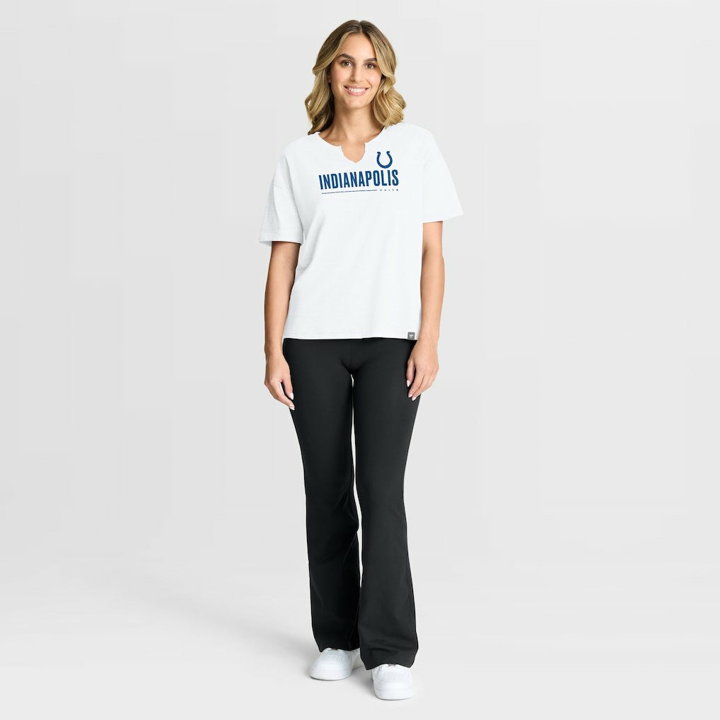 Indianapolis Colts Women's Redzone Slub Boxy T-Shirt - White T-shirts
