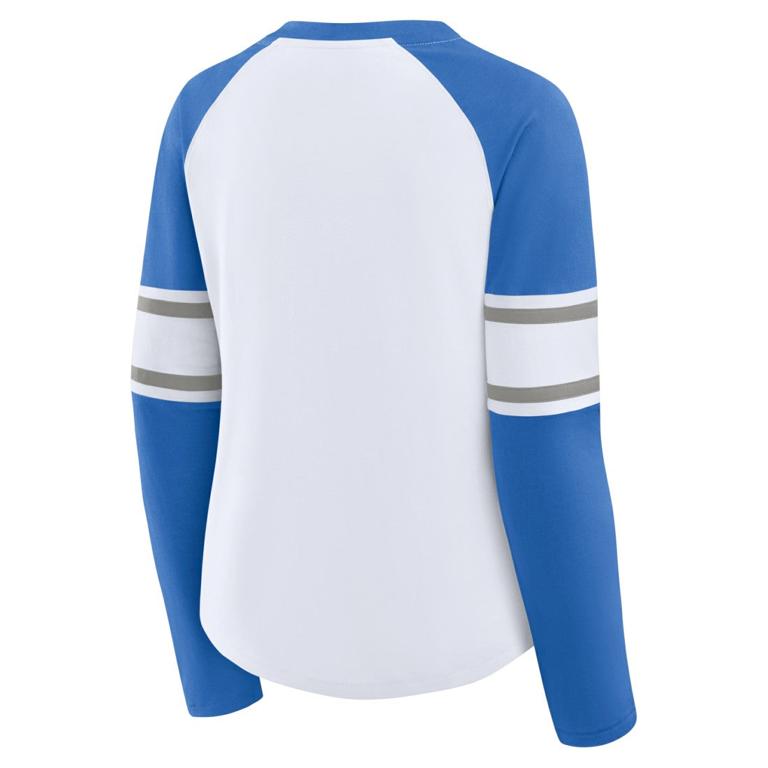 Detroit Lions Women's Redzone Blitz Package Raglan Lace-Up V-Neck Long Sleeve T-Shirt - White/Blue T-shirts
