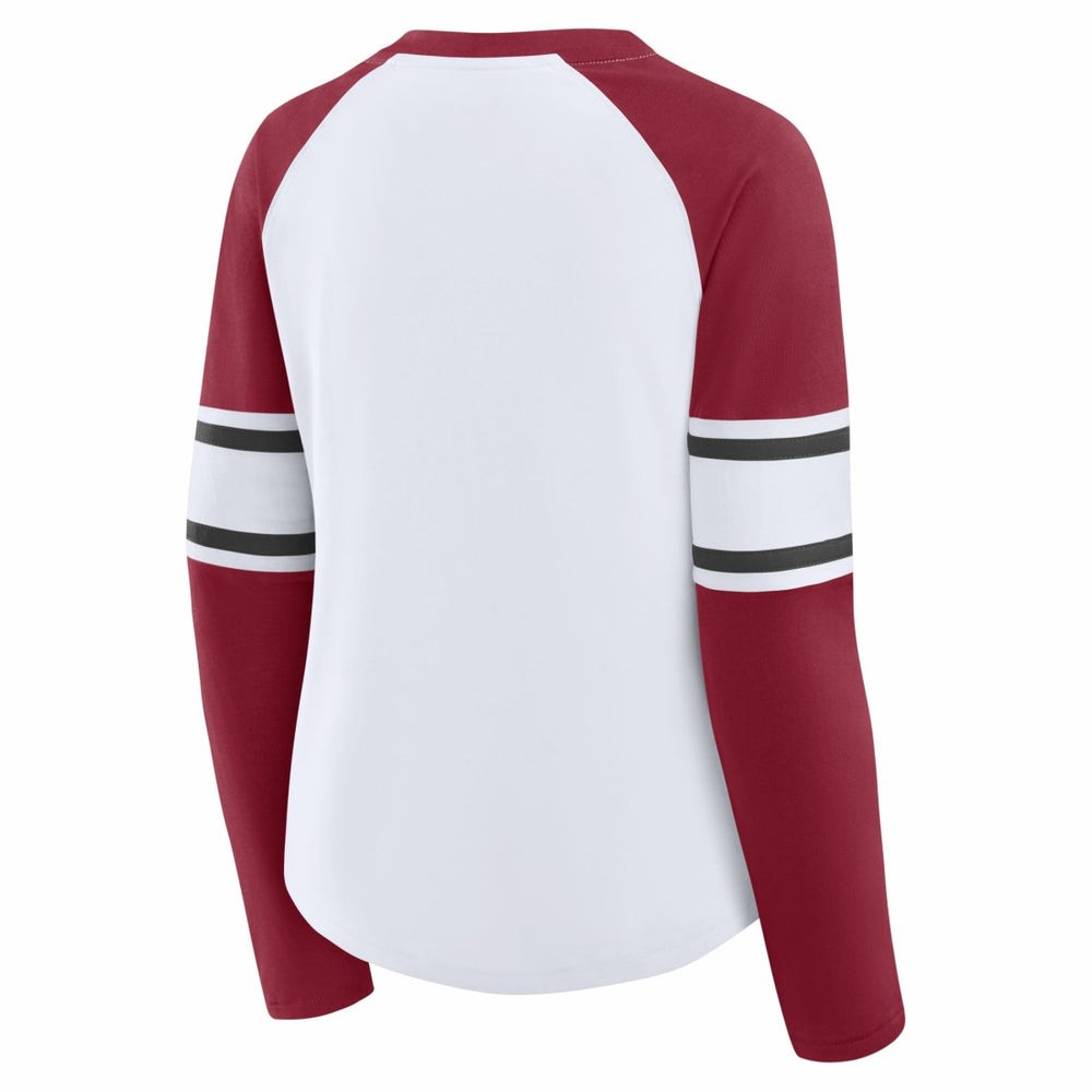 Tampa Bay Buccaneers Women's Redzone Blitz Package Raglan Lace-Up V-Neck Long Sleeve T-Shirt - White/Red T-shirts