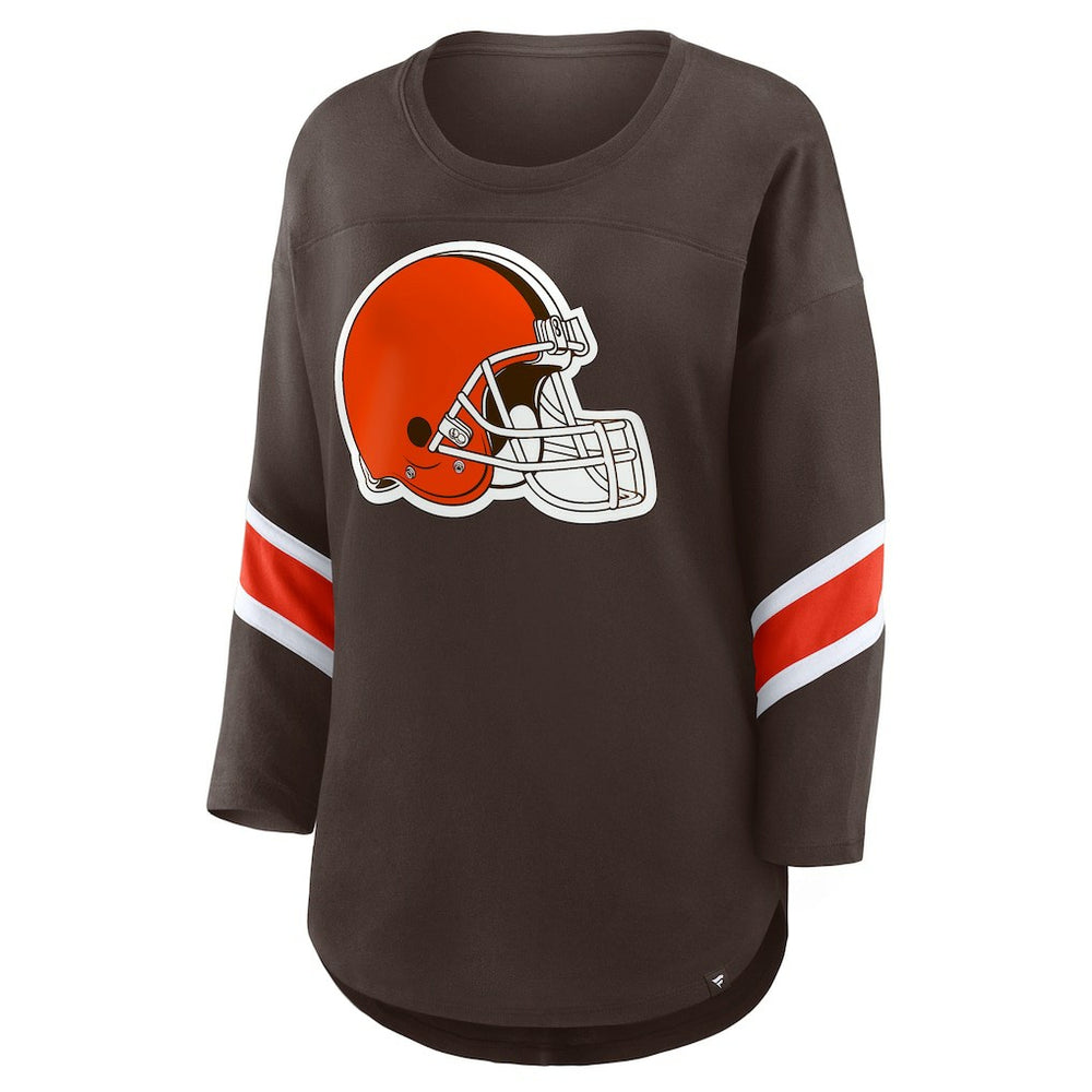 Cleveland Browns Women's Redzone 3/4-Sleeve T-Shirt - Brown T-shirts