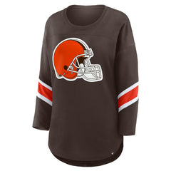 Cleveland Browns Women's Redzone 3/4-Sleeve T-Shirt - Brown T-shirts