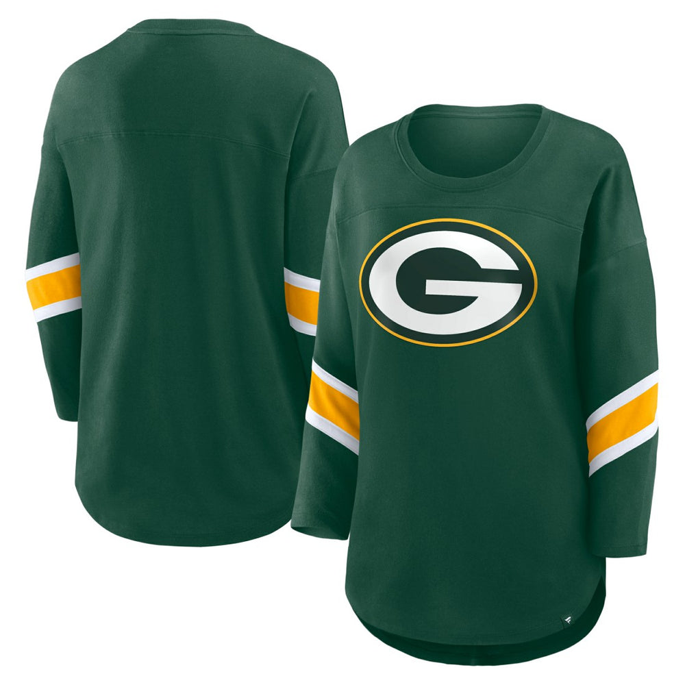 Green Bay Packers Women's Redzone 3/4-Sleeve T-Shirt - Green T-shirts
