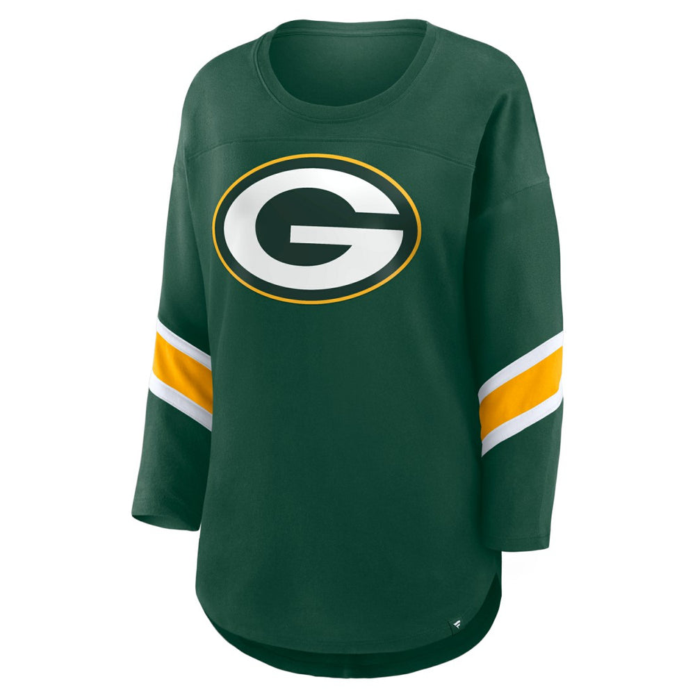 Green Bay Packers Women's Redzone 3/4-Sleeve T-Shirt - Green T-shirts