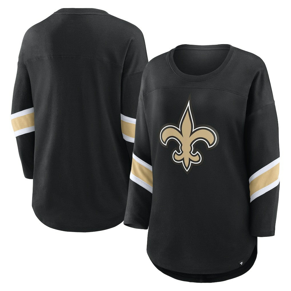 New Orleans Saints Women's Redzone 3/4-Sleeve T-Shirt - Black T-shirts