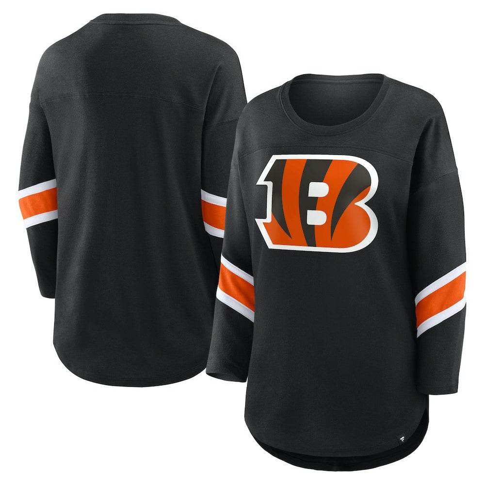 Cincinnati Bengals Women's Redzone 3/4-Sleeve T-Shirt - Black T-shirts