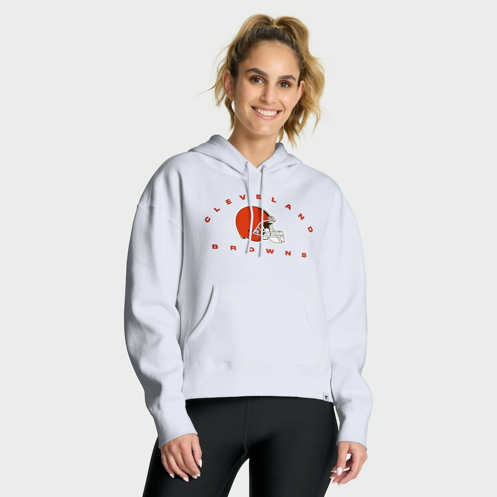 Cleveland Browns Women's Eligible Receiver Legacy Pullover Hoodie - White Hoodies